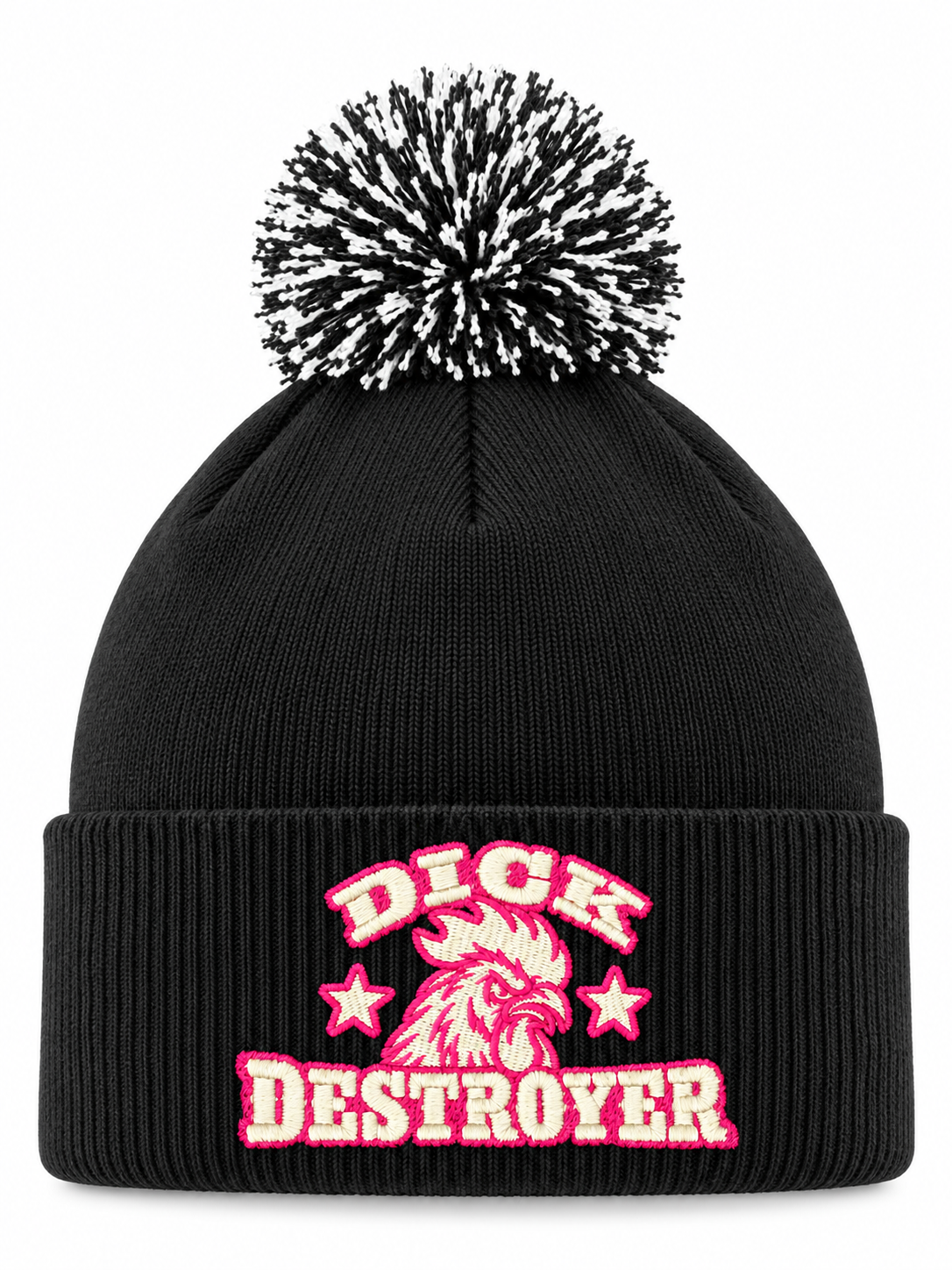 Detaljbilde av Dick Destroyer på en person