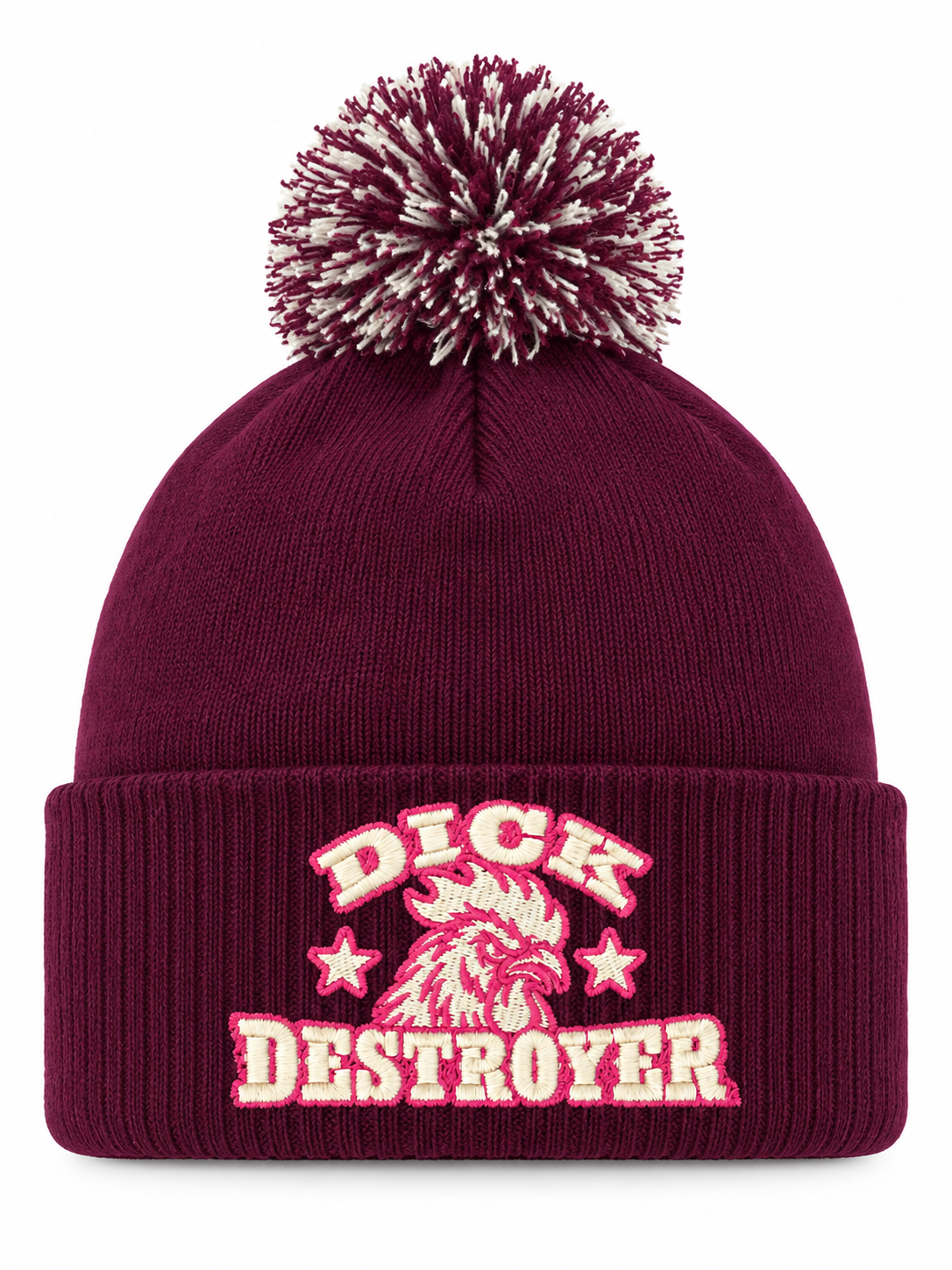 Detaljbilde av Dick Destroyer på en person