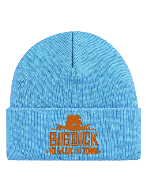 BDIBIT FRONT HCB-BBL-BDIBIT | Big Dick Is Back In Town – Baby Blue Hatitude Cuffed Beanie | 8.5x6cm | Fast mössmall
