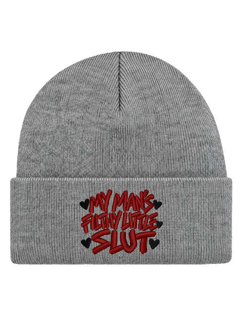 My Man’s Filthy Little Slut – Heather Grey Hatitude Cuffed Beanie