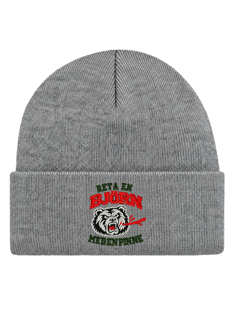 Reta en björn med en pinne – Hatitude Cuffed Beanie – Heather Grey – produktbild