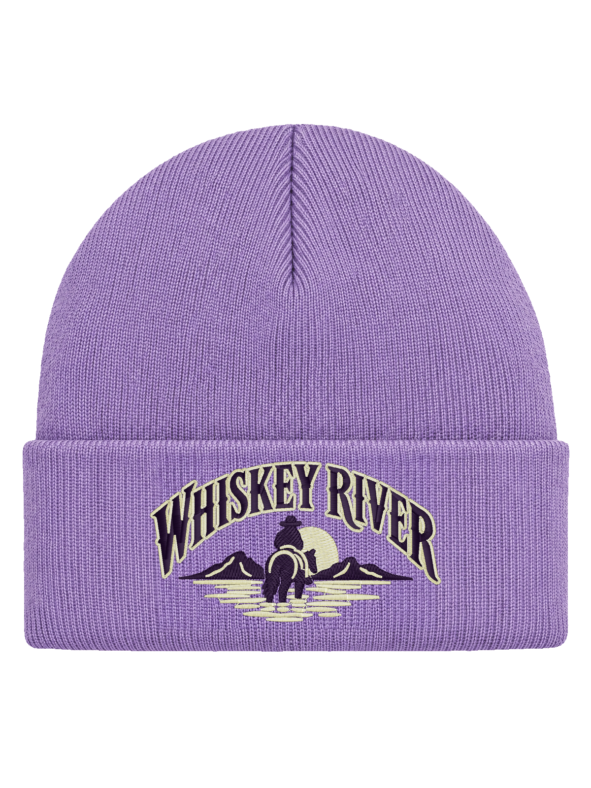 WR FRONT HCB-LAV-WR | Whiskey River – Lavendel Hatitude Cuffed Beanie | 10.92x6.02cm