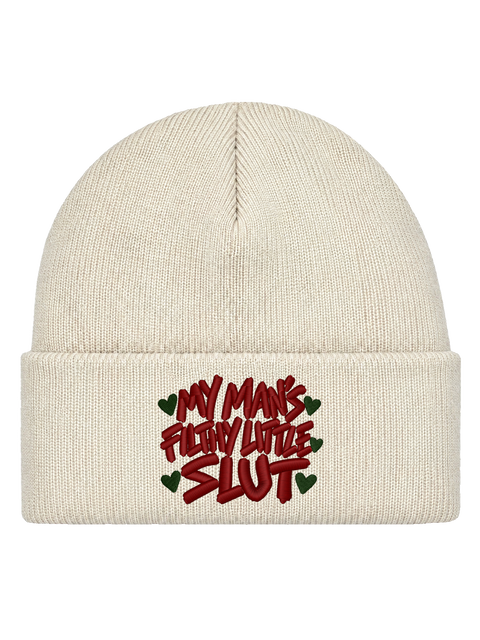My Man’s Filthy Little Slut – Offwhite Hatitude Cuffed Beanie