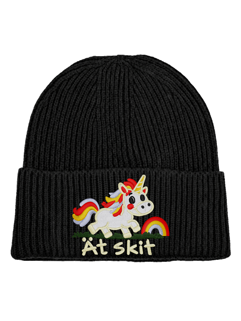 Ät skit – Hatitude Oversized Cuffed Beanie – Svart – produktbild