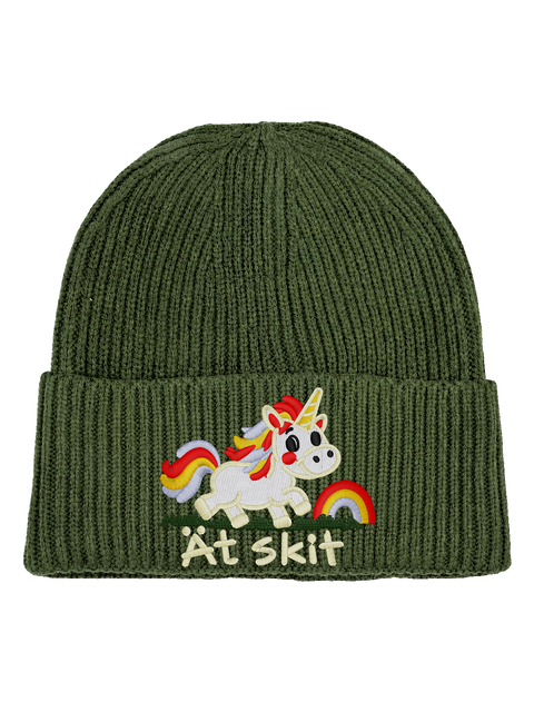 Ät skit – Hatitude Oversized Cuffed Beanie – Oliv – produktbild