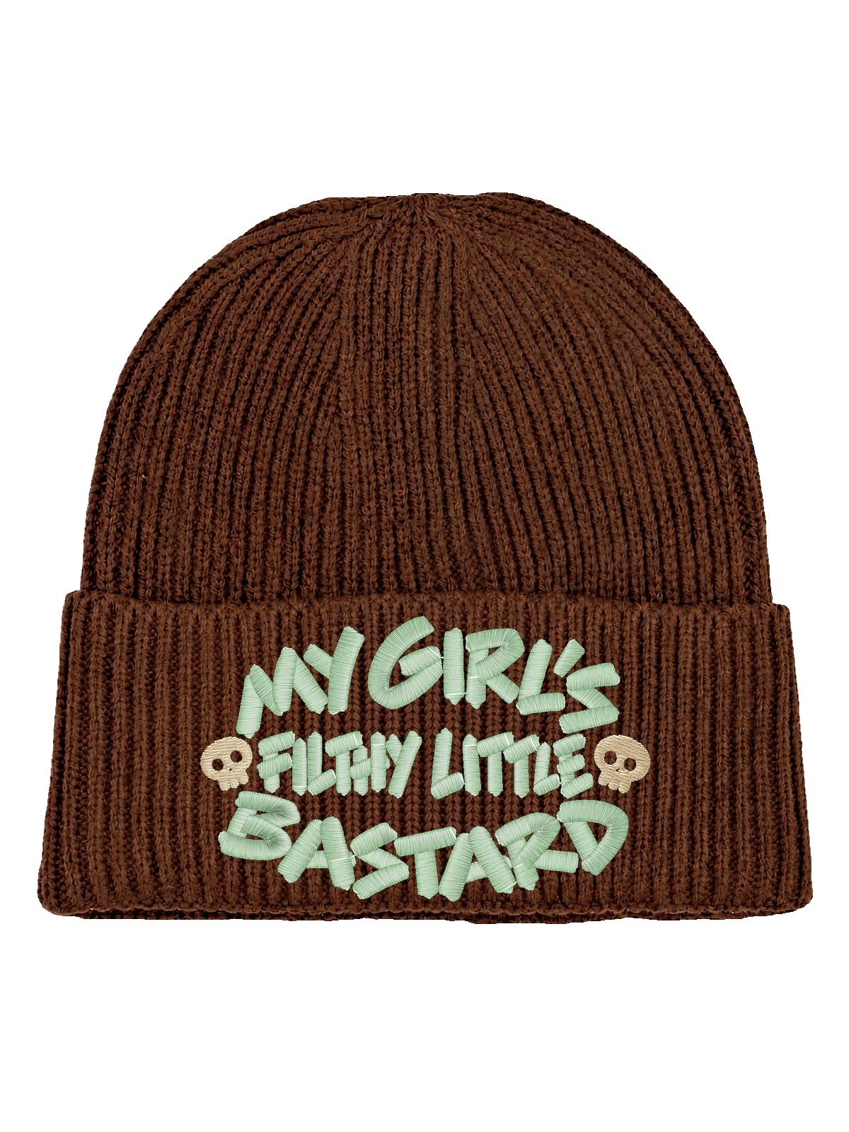 My Girl’s Filthy Little Bastard – Valnöt Hatitude Oversized Cuffed Beanie