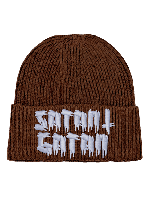 Satan i gatan – Hatitude Oversized Cuffed Beanie – Valnöt – produktbild