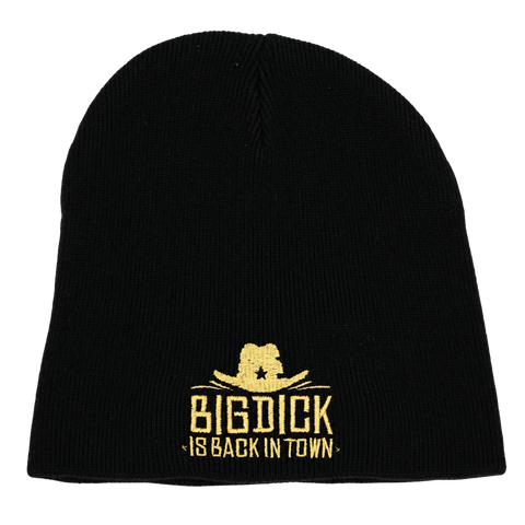 Big Dick Is Back In Town – Svart Hatitude Beanie utan uppvik, produktmockup