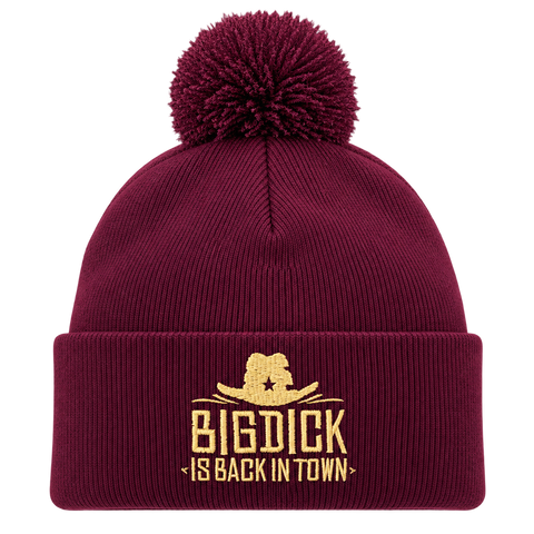 Big Dick Is Back In Town – Vinröd Pom Pom Beanie