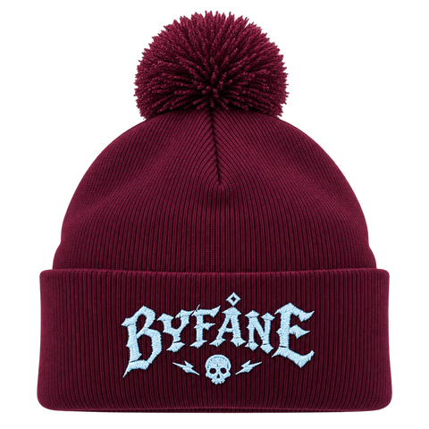 Byfåne – Vinröd Pom Pom Beanie