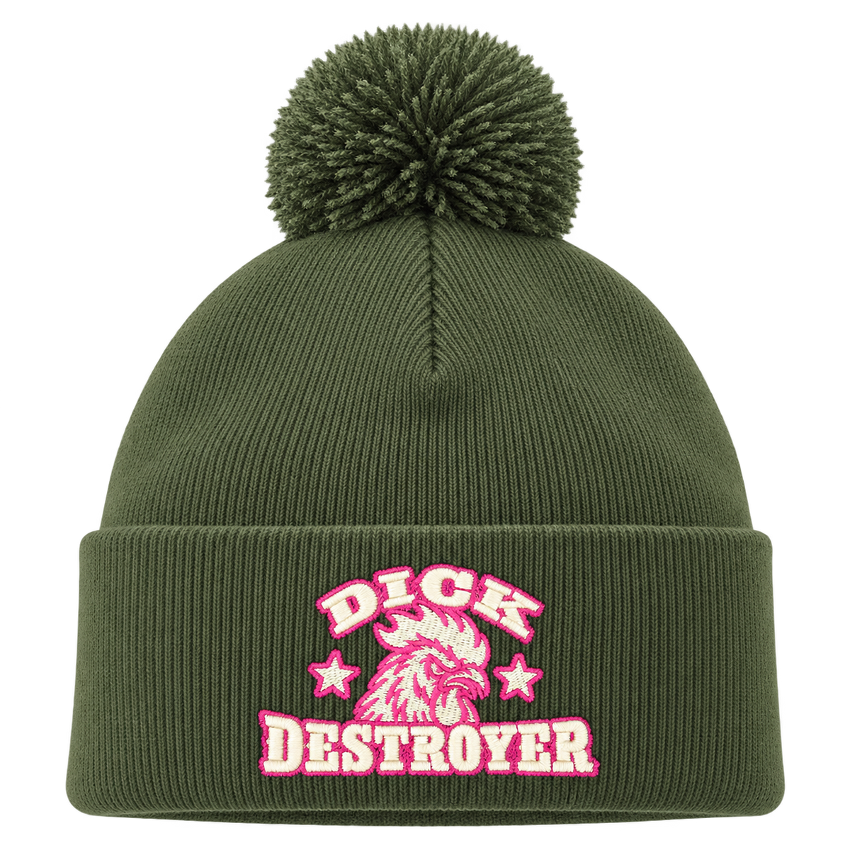 Detaljbilde av Dick Destroyer på en person