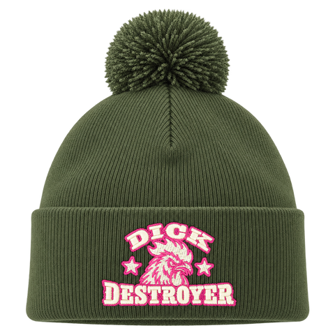 Dick Destroyer – Mossgrön Pom Pom Beanie