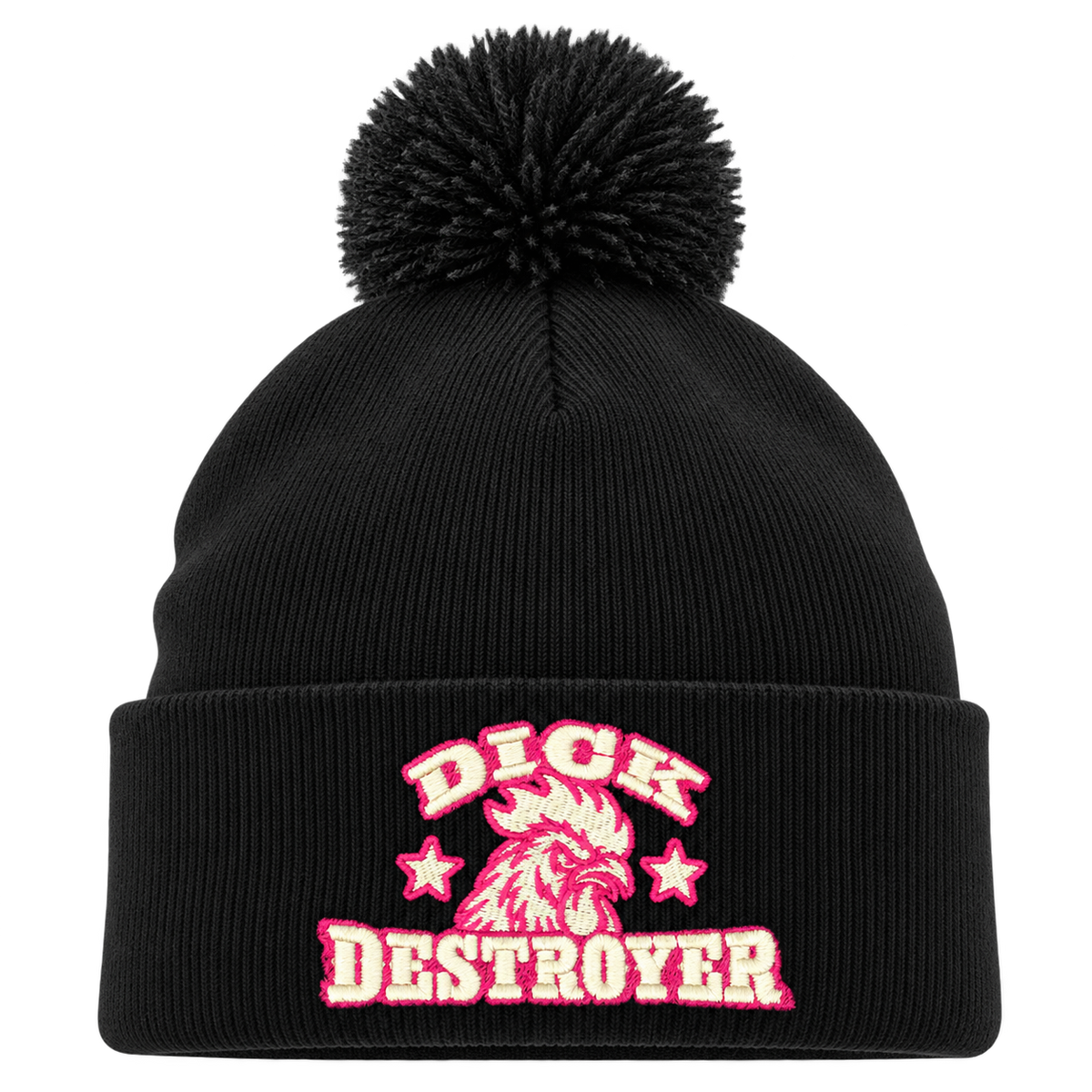 Detaljbilde av Dick Destroyer på en person