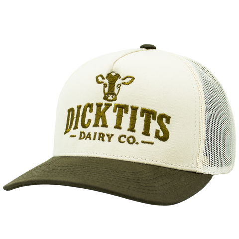 Dicktits Dairy Co. Apex Trucker Split sedd från vänster