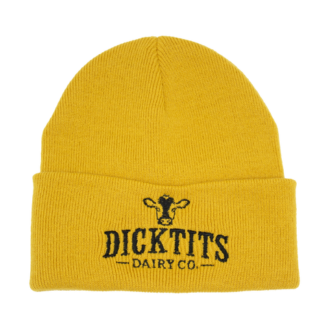 Dicktits Dairy Co. mössa i gul med svart brodyr
