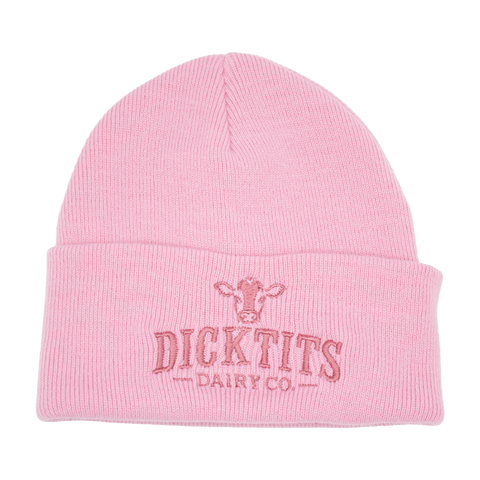 Dicktits Dairy Co. lue i rosa med ton i ton rosa broderi