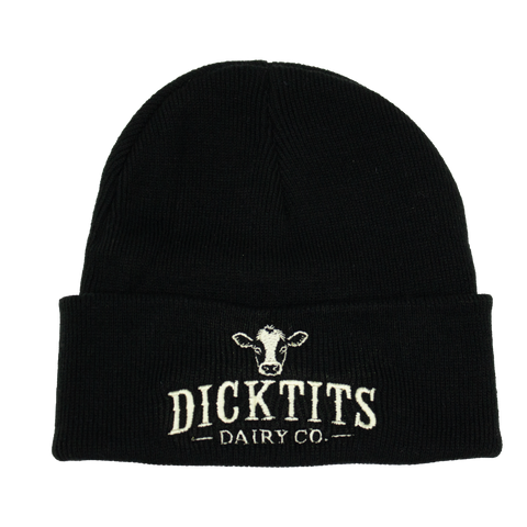 Dicktits Dairy Co. lue i svart med offwhite broderi