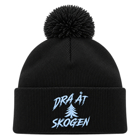 Dra åt skogen – Svart Pom Pom Beanie