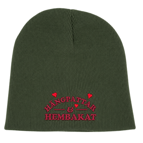 Hängpattar & Hembakat – Olivgrön Hatitude Beanie utan uppvik, produktmockup