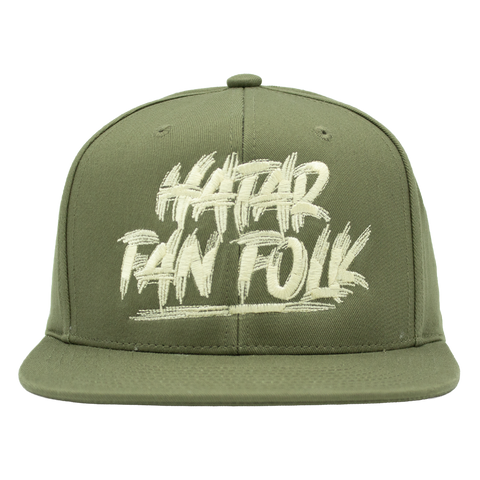Hatar fan folk olivengrønn Mitchell & Ness snapback forfra