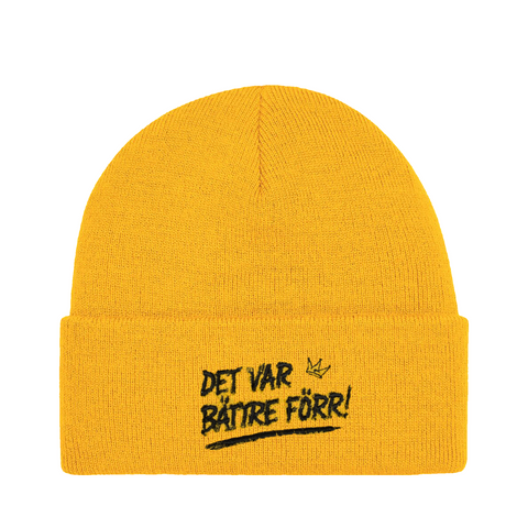 Det var bättre förr! – Cuffed Beanie – produktbild på vit bakgrund