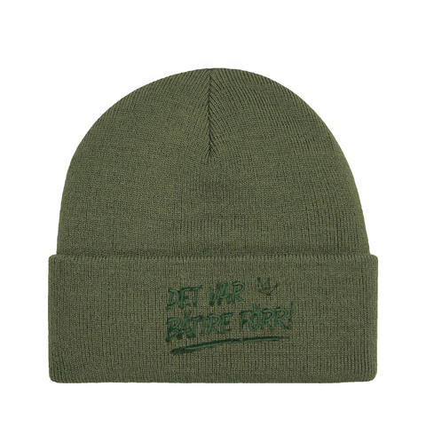 Det var bättre förr! – Cuffed Beanie – produktbild på vit bakgrund