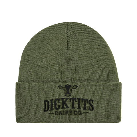 Dicktits Dairy Co. – Cuffed Beanie – produktbild på vit bakgrund