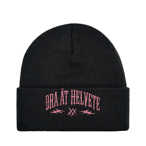 Dra åt helvete – Cuffed Beanie – produktbild på vit bakgrund