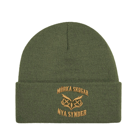 Mörka skogar, nya synder – Cuffed Beanie – produktbild på vit bakgrund