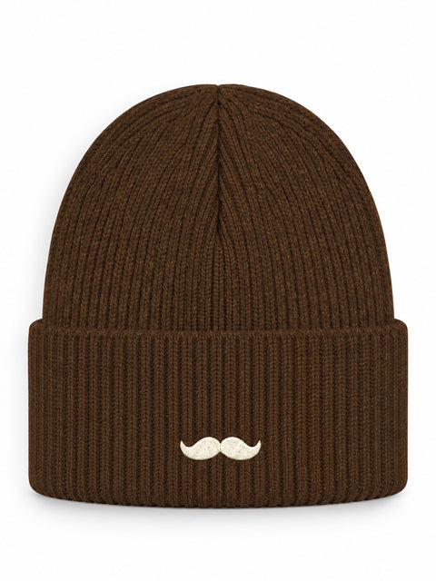 Hatitude – Hatitude Oversized Cuffed Beanie Valnöt, brodyr bakifrån