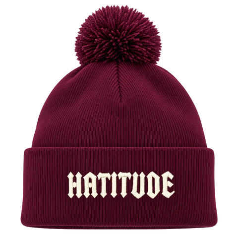 Hatitude – Vinröd Pom Pom Beanie