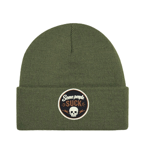 Some People Suck – Cuffed Beanie – produktbild på vit bakgrund