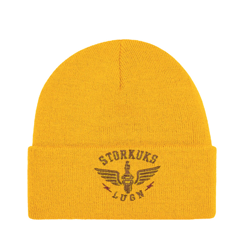 Storkuks Lugn – Cuffed Beanie – produktbild på vit bakgrund