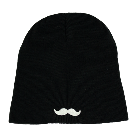 Svart Hatitude Beanie uten oppbrett – offwhite bartbroderi bak