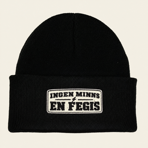 Ingen minns en fegis – Svart Cuffed Beanie