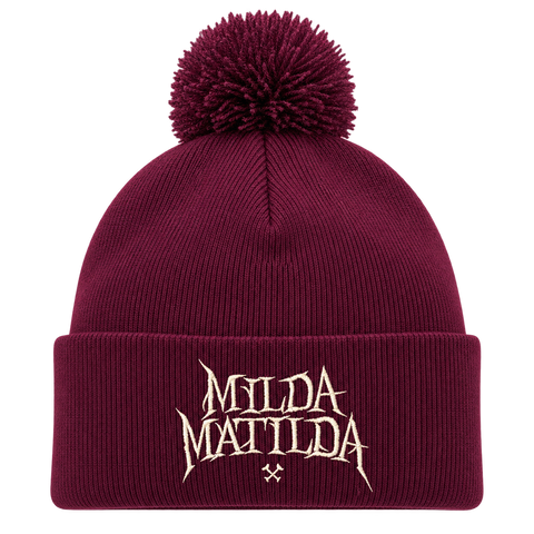Milda Matilda – Vinröd Pom Pom Beanie