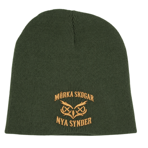 Mörka skogar, nya synder – Olivgrön Hatitude Beanie utan uppvik, produktmockup