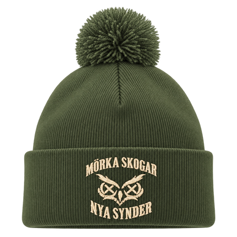 Mörka skogar, nya synder – Mossgrön Pom Pom Beanie