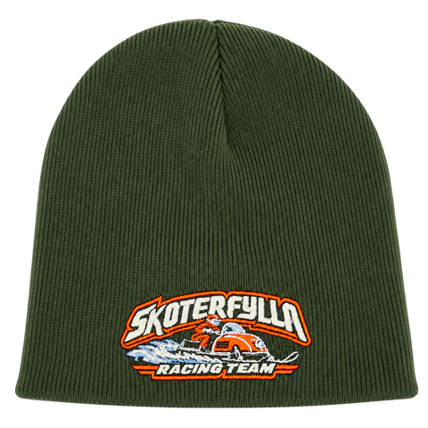 Skoterfylla Racing Team – Olivgrön Beanie – utan bottenfyllning