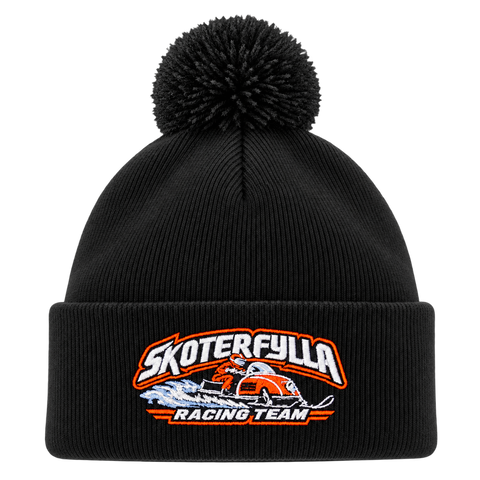 Skoterfylla Racing Team – Svart Pom Pom Beanie – utan bottenfyllning