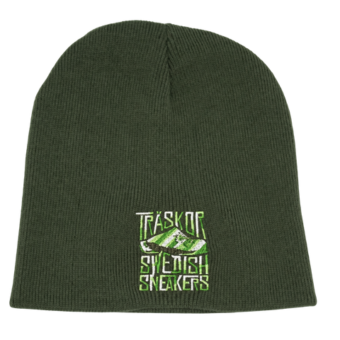 Träskor Swedish Sneakers – Olivgrön Hatitude Beanie utan uppvik, produktmockup