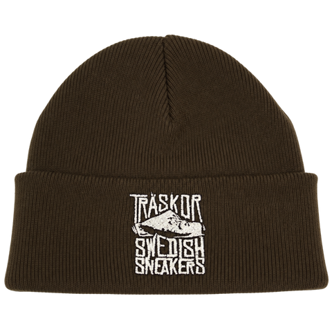 Träskor Swedish Sneakers – brun Cuffed Beanie, produktmockup.