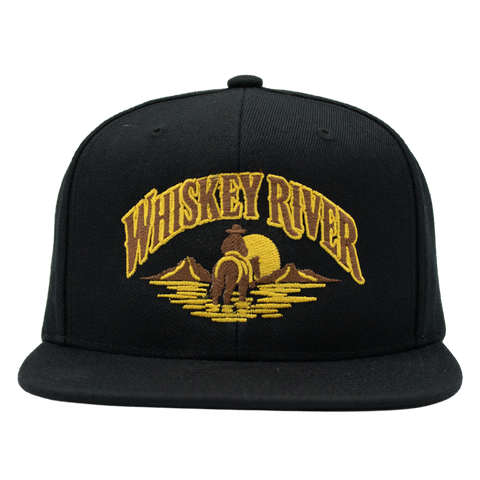 Whiskey River svart Mitchell & Ness snapback forfra