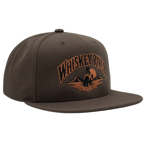 Whiskey River brun Mitchell & Ness snapback sedd från höger
